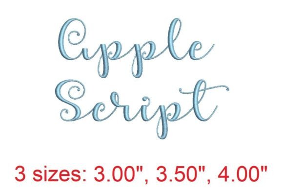 Apple Script Embroidery Font