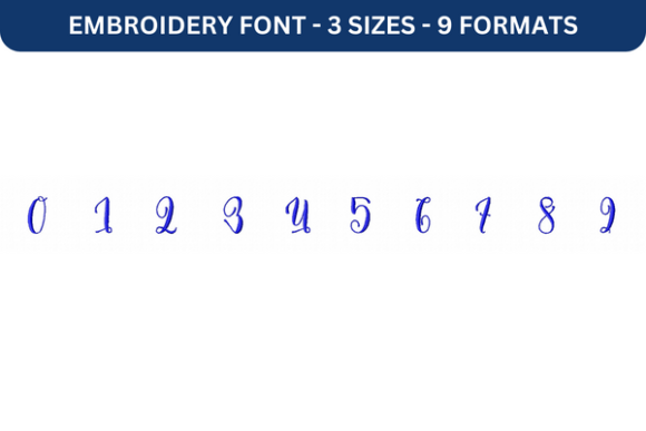 Melany Script Font Number 0 to 9 Embroidery Review